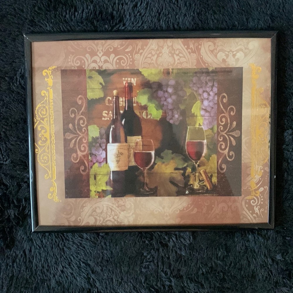 Damask Wine framed art